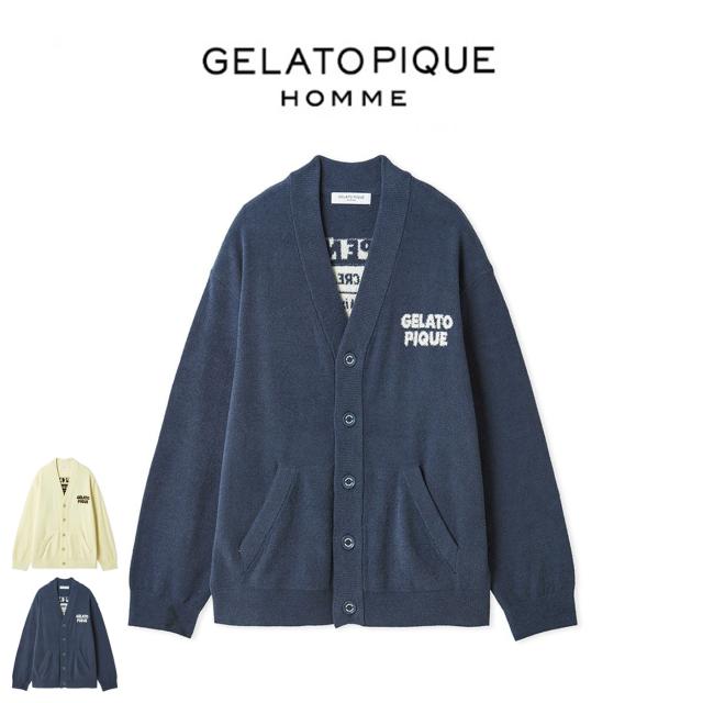 新品タグ付き✨定番 襟付き ジェラートピケオム メンズ もこもこカーディガン L ジェラートピケ オム GELATO PIQUE HOMME エアリーモコドーナツ