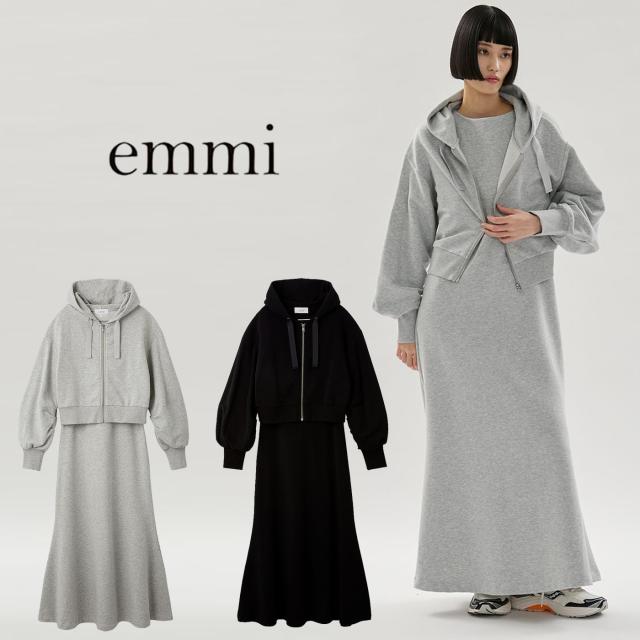 SALE40%OFF エミ ウェア emmi WEAR 裏毛フーディー×ワンピースセット 13wco261050 レディース セットアップ パーカー マーメイドワンピース セレクトショップムー