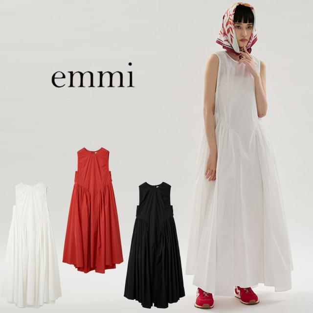 エミ ウェア emmi WEAR ギャザーフォルムナイロンワンピース 13wfo261052 レディース ロングワンピース スポーティー ノースリーブ 2026春