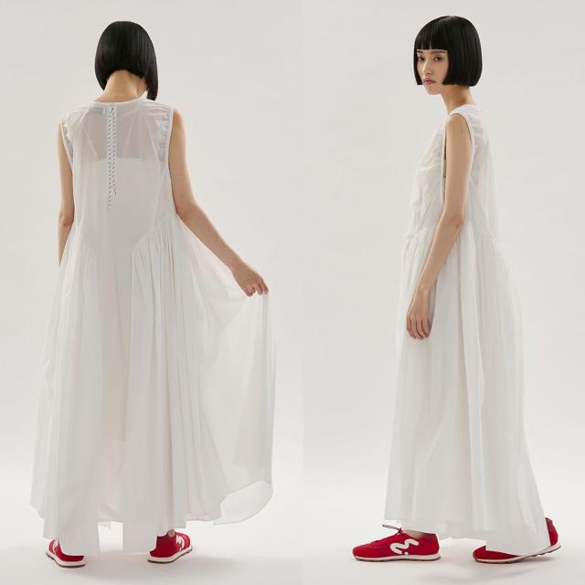エミ ウェア emmi WEAR ギャザーフォルムナイロンワンピース 13wfo261052 レディース ロングワンピース スポーティー ノースリーブ 2026春_2
