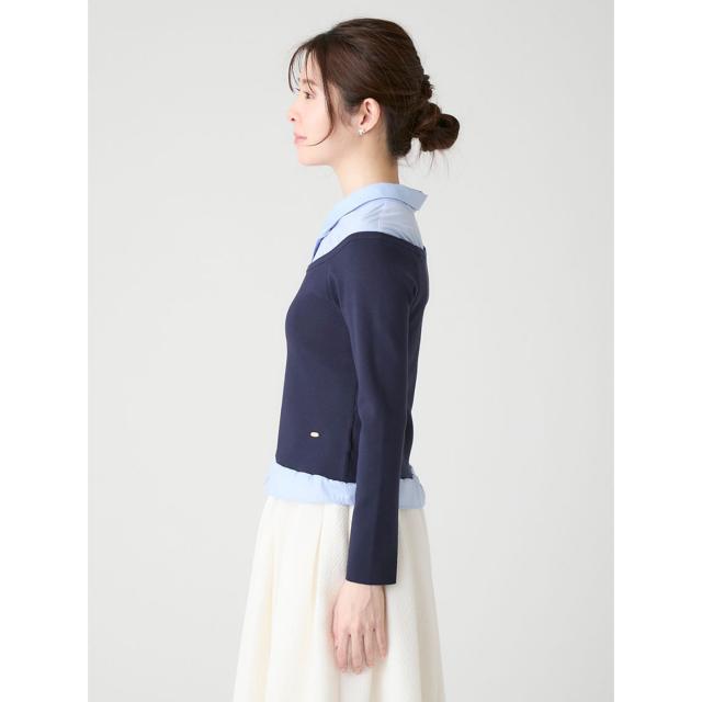 セルフォード CELFORD 洗える シャツ襟ニットトップス cwnt261113 レディース トップス 長袖 シンプル 上品 2026春_3