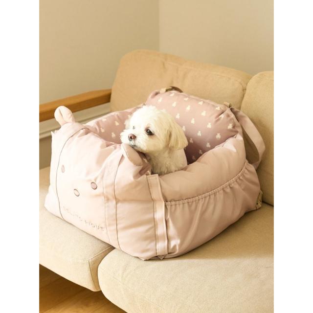 ジェラートピケ gelato pique CAT&DOG ベアモチーフドライブベッド pagb249097 ジェラピケ ペットバッグ キャリーバッグ 犬用バッグ 猫用バッグ 小型犬 旅行 お出かけ 抗菌加工 ラッピング不可商品_1