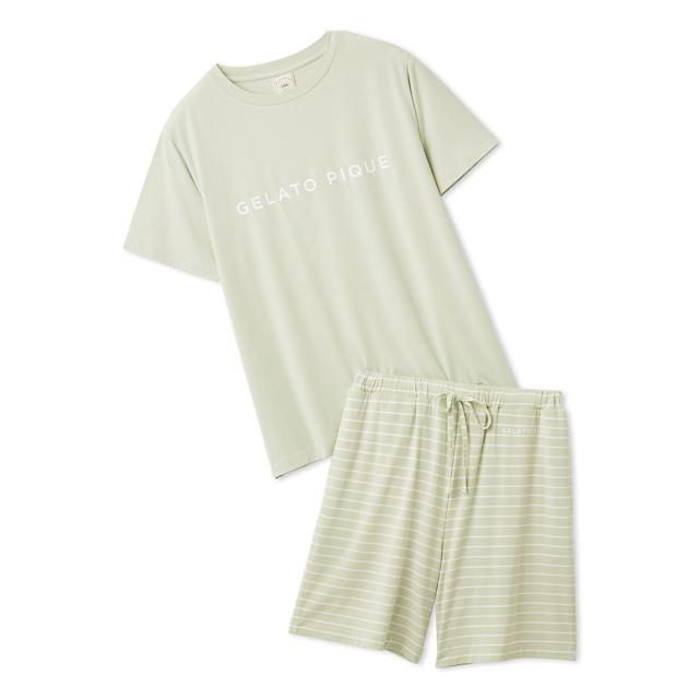 ジェラートピケ gelato pique レーヨンロゴTシャツ&amp;ボーダーハーフパンツセット pwct261365 レディース ジェラピケ ルームウェア 部屋着 上下セット 2026春 ギフト プレゼントにおすすめ_8