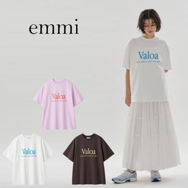 エミ ウェア emmi WEAR ロゴビッグTシャツ 13wct262022 レディース トップス オーバーサイズ シンプル カジュアル 大きめのサイズ 2026夏