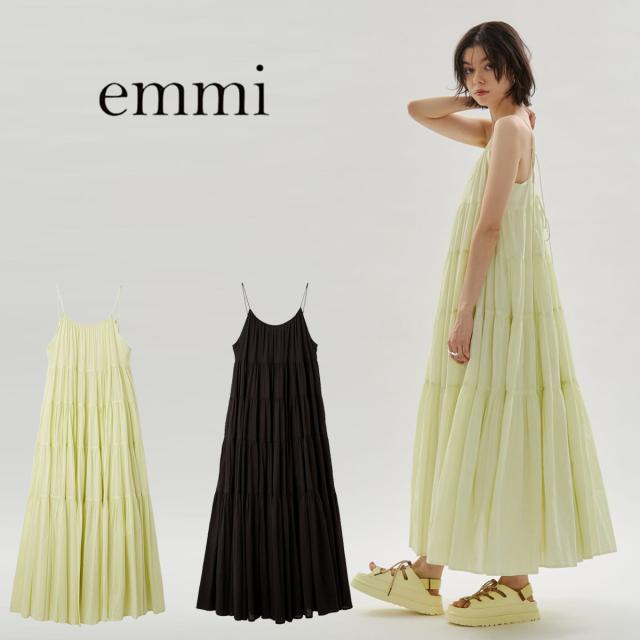 エミ ウェア emmi WEAR コットンボリュームティアードワンピース 13wfo262001 レディース ロングワンピース キャミワンピ デイリー リゾート 旅行 2026夏