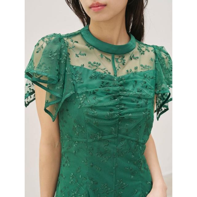 スナイデル SNIDEL チュールエンブロイダリードレス swfo262014 レディース ロングワンピース レース 刺繍 ロング丈 結婚式 フォーマル 2026夏_2