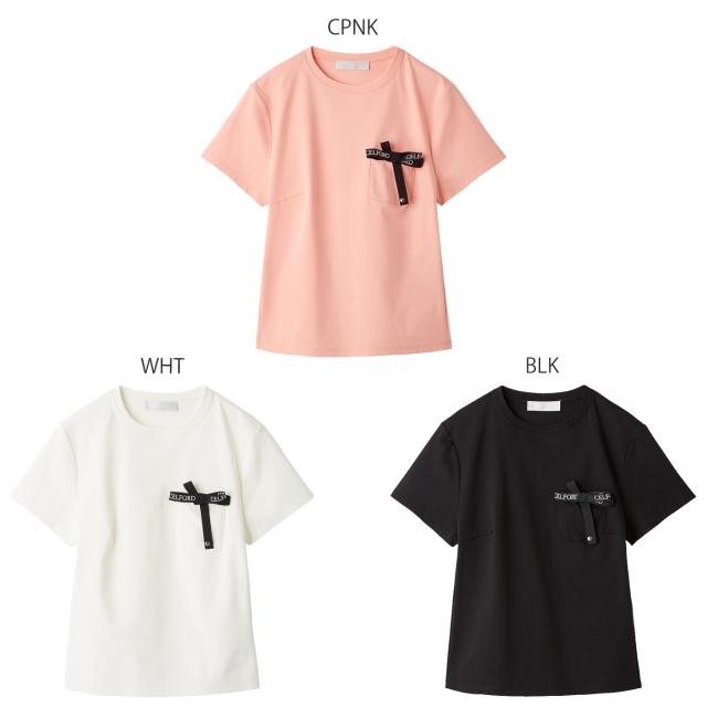 (予約) セルフォード CELFORD ロゴ刺繍リボン付きカットソー cwct264046 (7月上旬以降入荷) レディース トップス Tシャツ コットン100% 2026夏_1