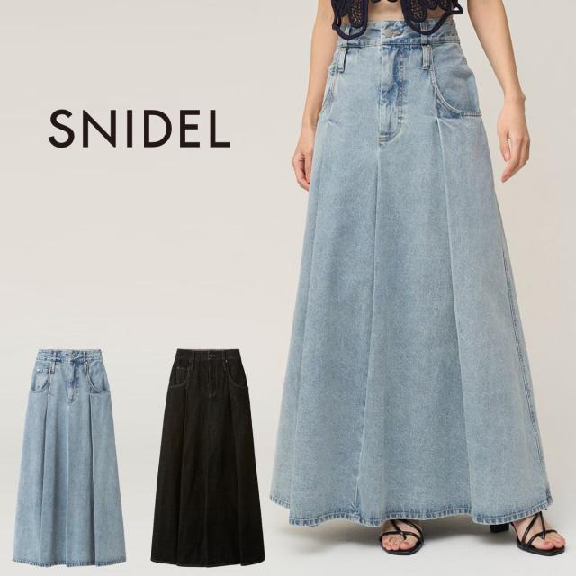 スナイデル SNIDEL ロングデニムスカート swfs261247 レディース ロングスカート ハイウエスト フレア 2026春