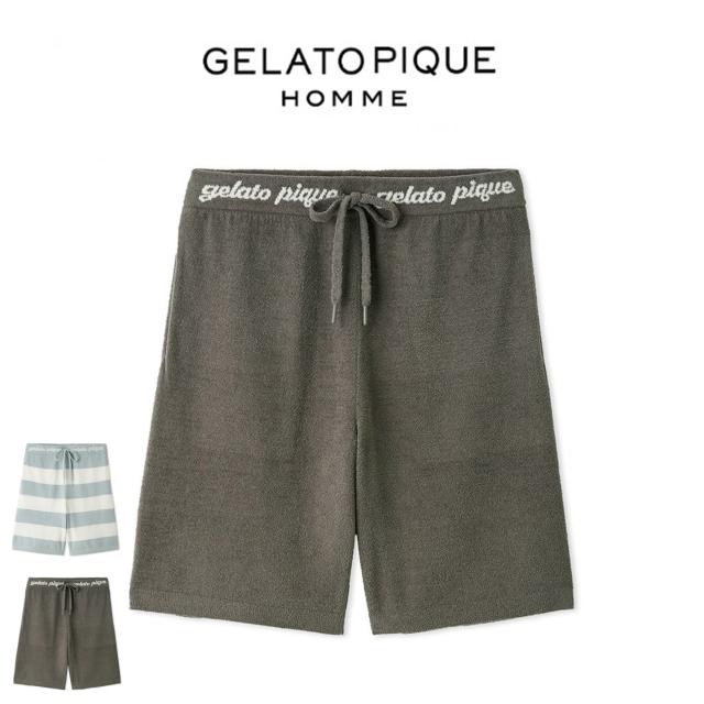 ジェラートピケ オム GELATO PIQUE HOMME エアリーモコロゴジャガードハーフパンツ phnp262936 ジェラピケ メンズ パジャマ