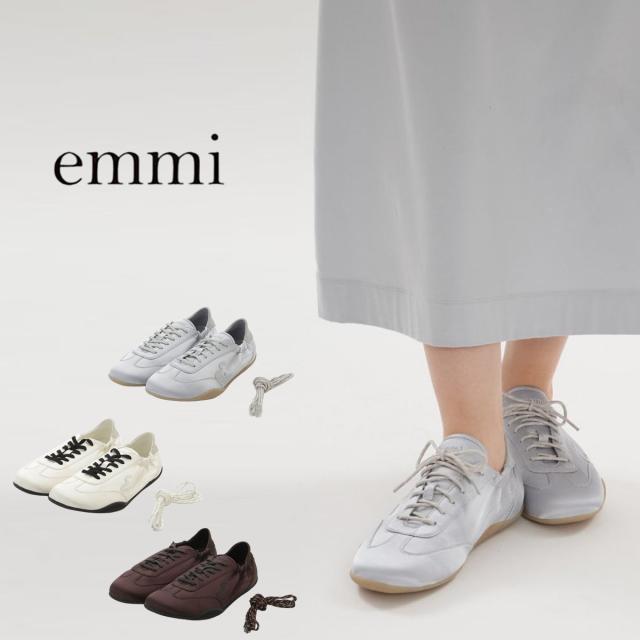 エミ ウェア emmi WEAR サテンスニーカー 13wgs262501 レディース バレエコア風 ローカット シューズ 靴 カジュアル 2026夏