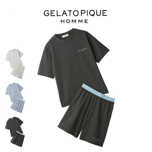 ジェラートピケ オム GELATO PIQUE HOMME 接触冷感 GIZAコットンジャージーセットアップ pmct262940 メンズ ジェラピケ パジャマ 部屋着 上下セット 2026夏 ギフト プレゼントにおすすめ