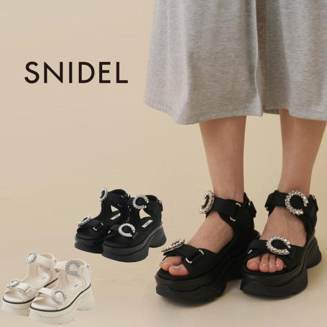 スナイデル SNIDEL スニーカーソールビジューサンダル swgs262629 レディース 靴 厚底 軽やか スタイルアップ デイリー 旅行 リゾート 2026夏
