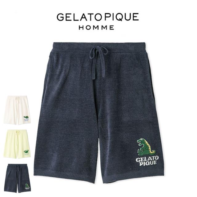 ジェラートピケ オム GELATO PIQUE HOMME エアリーモコスリーピングダイナソージャガードハーフパンツ pmnp262918 ジェラピケ メンズ パジャマ ルームウェア 部屋着 2026夏 ギフト プレゼントにおすすめ