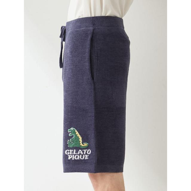 ジェラートピケ オム GELATO PIQUE HOMME エアリーモコスリーピングダイナソージャガードハーフパンツ pmnp262918 ジェラピケ メンズ パジャマ ルームウェア 部屋着 2026夏 ギフト プレゼントにおすすめ_5