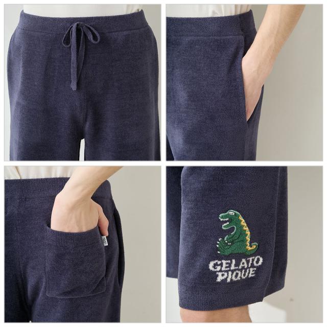 ジェラートピケ オム GELATO PIQUE HOMME エアリーモコスリーピングダイナソージャガードハーフパンツ pmnp262918 ジェラピケ メンズ パジャマ ルームウェア 部屋着 2026夏 ギフト プレゼントにおすすめ_6