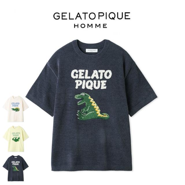 ジェラートピケ オム GELATO PIQUE HOMME エアリーモコスリーピングダイナソージャガードプルオーバー pmnt262917 メンズ ジェラピケ パジャマ 部屋着 ルームウェア 2026夏 ギフト プレゼントにおすすめ