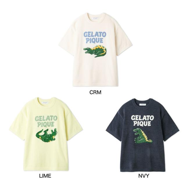 ジェラートピケ オム GELATO PIQUE HOMME エアリーモコスリーピングダイナソージャガードプルオーバー pmnt262917 メンズ ジェラピケ パジャマ 部屋着 ルームウェア 2026夏 ギフト プレゼントにおすすめ_1