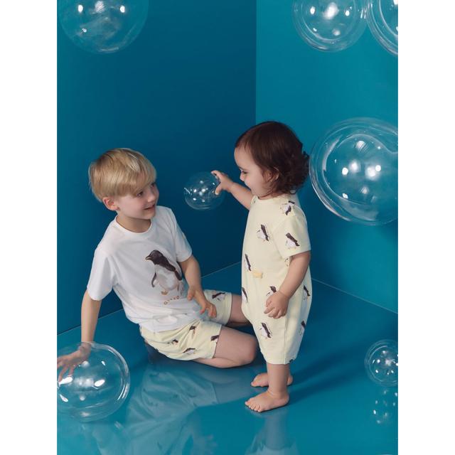 ジェラートピケ キッズ gelato pique KIDS 接触冷感 シーアニマル柄ワンポイントTシャツ&amp;総柄ショートパンツ pkct262452set pkcp262453 ジェラピケ 子供服 上下セット パジャマ 保育園着 幼稚園着 2026夏 プレゼントにもおすすめ_5