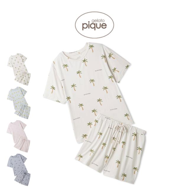 ジェラートピケ gelato pique 接触冷感 サマーモチーフ4柄Tシャツ&amp;ショートパンツセット pwct262336 ジェラピケ パジャマ ルームウェア 部屋着 上下セット レディース 2026夏 プレゼントにもおすすめ