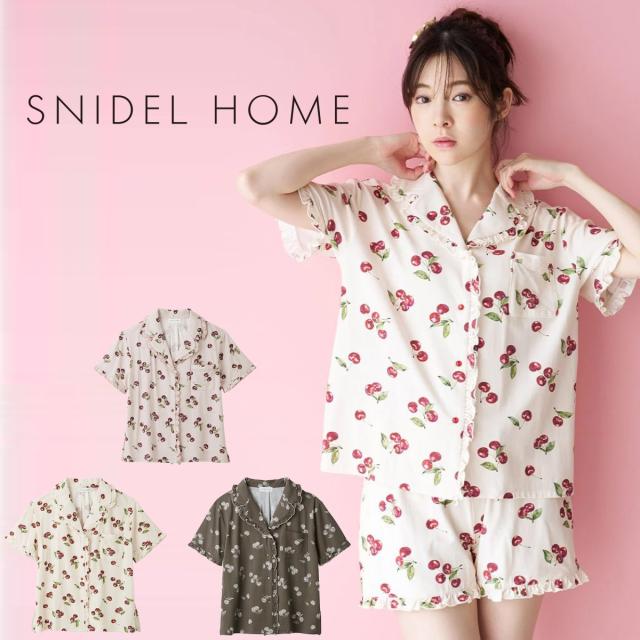 スナイデルホーム SNIDEL HOME Moilis チェリー開襟シャツ shct264039 レディース ルームウェア パジャマ 部屋着 半袖 トップス 2026秋 プレゼントにもオススメ