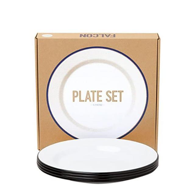 FALCON ファルコン ホーロー PLATE SET プレートセット 4枚セット 琺瑯 ホーロー 食器 キャンプ アウトドア パーティー デイリー B_8