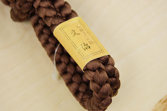 正絹高級手組み羽織紐-茶 T-3 送料無料