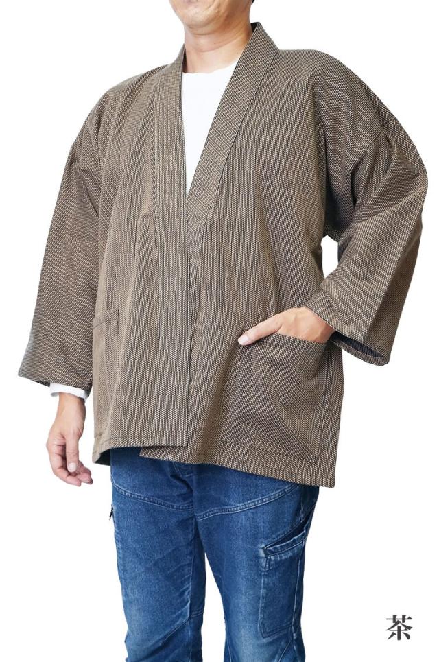 ジャケット 日本製 メンズ 小柄 刺し子 綿100％ 1074 M/L/LL おしゃれ 作務衣 さむえ サムエ はおり 敬老の日 父の日 ギフト プレゼント 部屋着 ルームウエア 父ギフ プレゼント 父の日 黒 濃紺 茶 グレイ_1