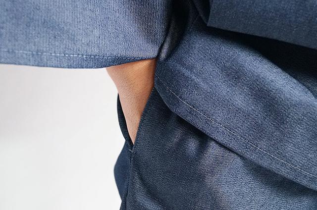 作務衣 デニム 日本製 作務衣-袖ロールアップ M/L/LL 5060