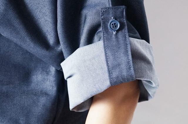 作務衣 デニム 日本製 作務衣-袖ロールアップ M/L/LL 5060　父の日 ギフト ファッション   f_fashion 作務衣 デニム 日本製 作務衣-袖ロールアップ M/L/LL 5060