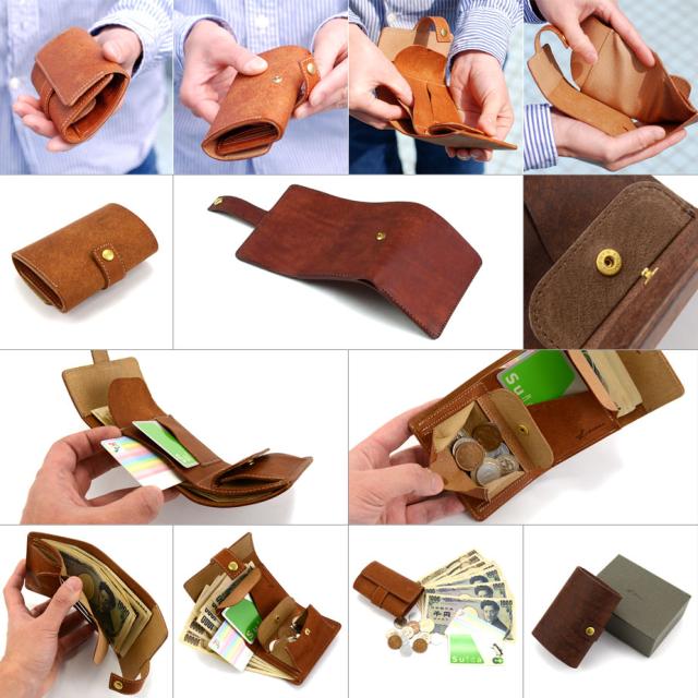 三つ折り財布 極小財布 ミニ財布 日本製 本革 プエブロ LITSTA