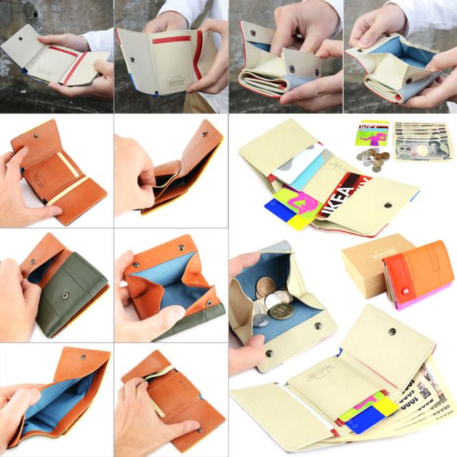 三つ折り財布 キャンディポップ 極小財布 小さい財布 レザーウォレット