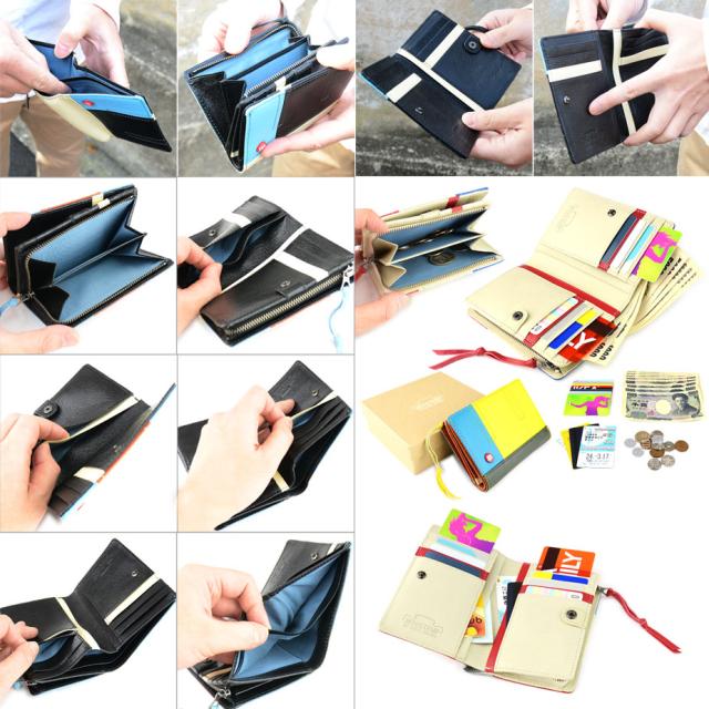 二つ折り財布 キャンディポップ L字ファスナー レザーウォレット 本革