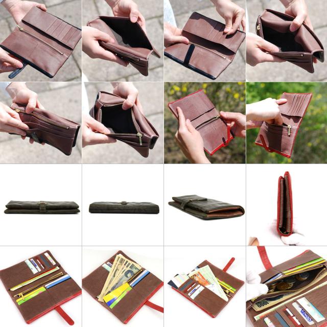 長財布 二つ折り シワ加工 ムラ染め レザー 本革 日本製 レディース oeillet ウイエ Lune 長財布 二つ折り シワ加工 ムラ染め レザー 本革 日本製 レディース