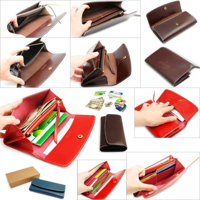 送料無料 長財布 ロングウォレット 極薄 ガラスレザー【全4色】oeillet 本革 財布 ウイエ レディース 日本製 レザー 女性用 送料無料 長財布 ロングウォレット 極薄 ガラスレザー【全4色】oeillet