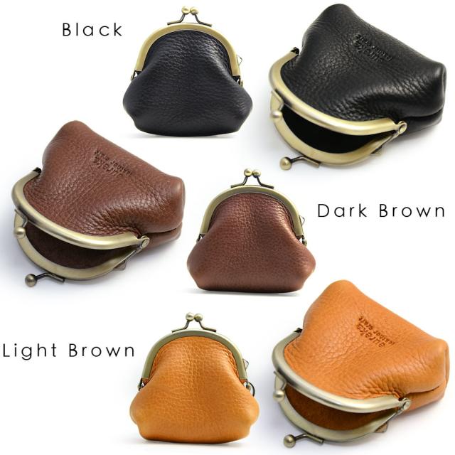 ラス1ヌメ革 二つ折り 財布 レディース 本革 がま口 小銭入れ付き(ブラウン) eureka leathercraft がま口財布 コインケース 小銭入れ 本革