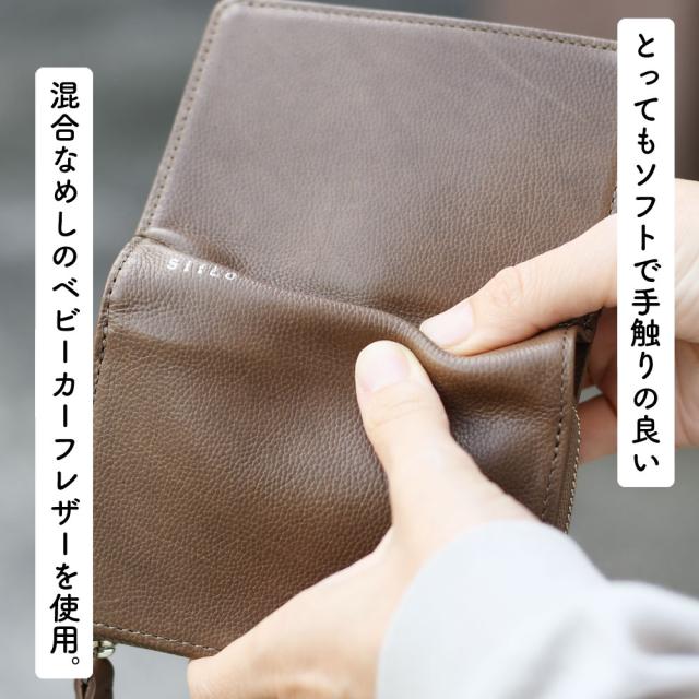 縦長二つ折り財布 ミドルウォレット メンズ ユニセックス 本革