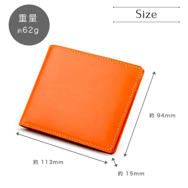 二つ折り財布 小銭入れなし 札入れ カード入れ 薄型 薄い イタリアン