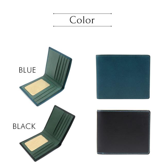 二つ折り財布 小銭入れなし 札入れ カード入れ 薄型 薄い イタリアン