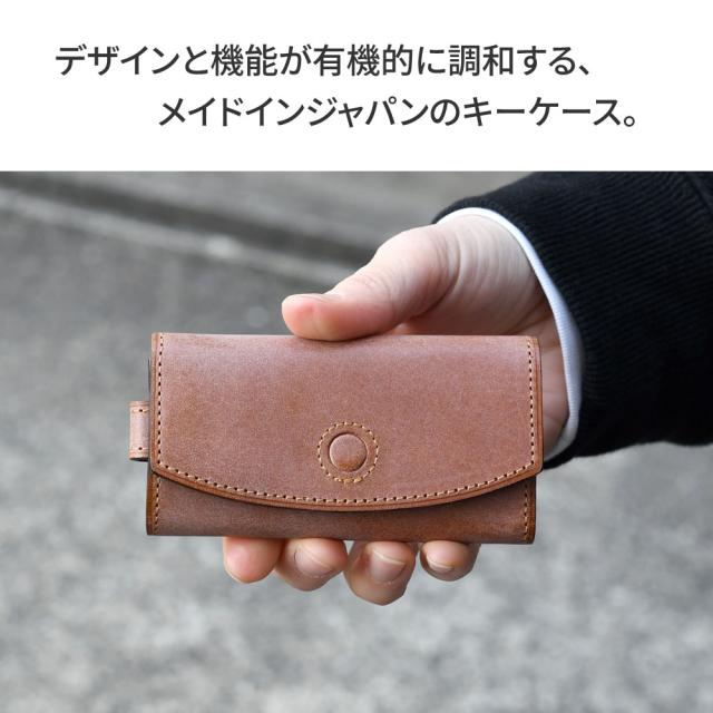 キーケース 3連 スマートキー ロロマ ASUMEDERU 日本製 本革 財布 レディース 牛革 ヌメ革 ワックスレザー 定番 シンプル 使いやすい 三つ折り アスメデル ROROMA 革 姫路レザー 国産 ブルーム 革小物 カジュアル ビジネス 高級 コバ 経年変化 ロウビキ 送料無料_1