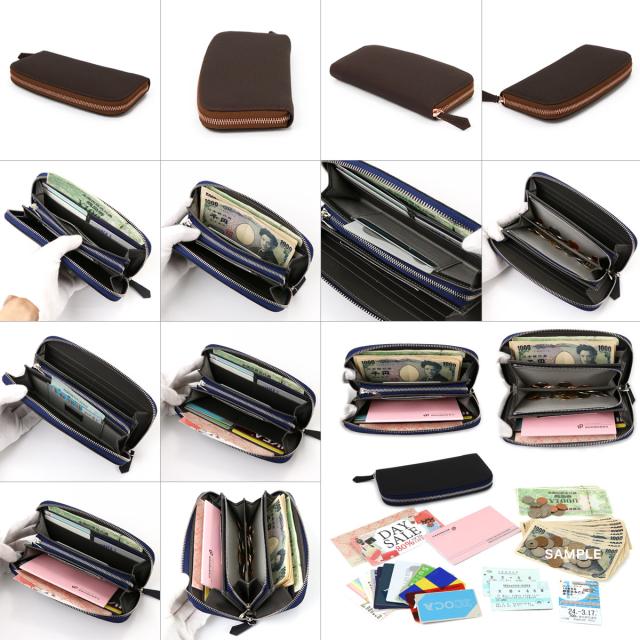 長財布 ラウンドファスナー 本革 財布 シュリンクレザー ペリンガー社