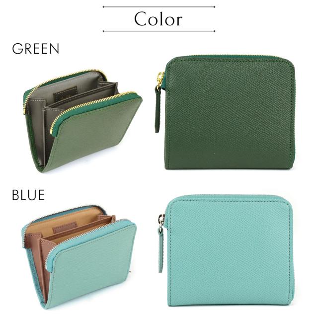 ミニ財布 ノブレッサ ASUMEDERU ドイツ産牛革 L字ファスナー 牛革