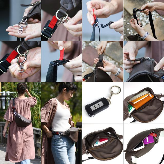 ボディバッグ Lサイズ 半月型 レディース WAKU レザー バッグ