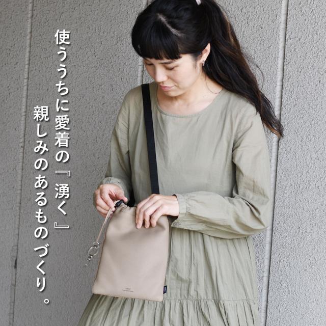 スマホショルダー Lサイズ スマホポーチ 縦型 WAKU 本革 レディース レザー バッグ 巾着バッグ 長財布が入る ショルダーバッグ ポーチ ミニショルダー 斜め掛け 斜めがけ キーリング フック 牛革 ユニセックス ワク 送料無料 ベージュ ネイビー 紺 オレンジ SALE_3