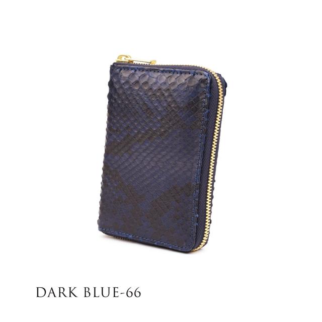 二つ折り財布 ラウンドファスナー 蛇革 本革 風水 開運 金運 財布