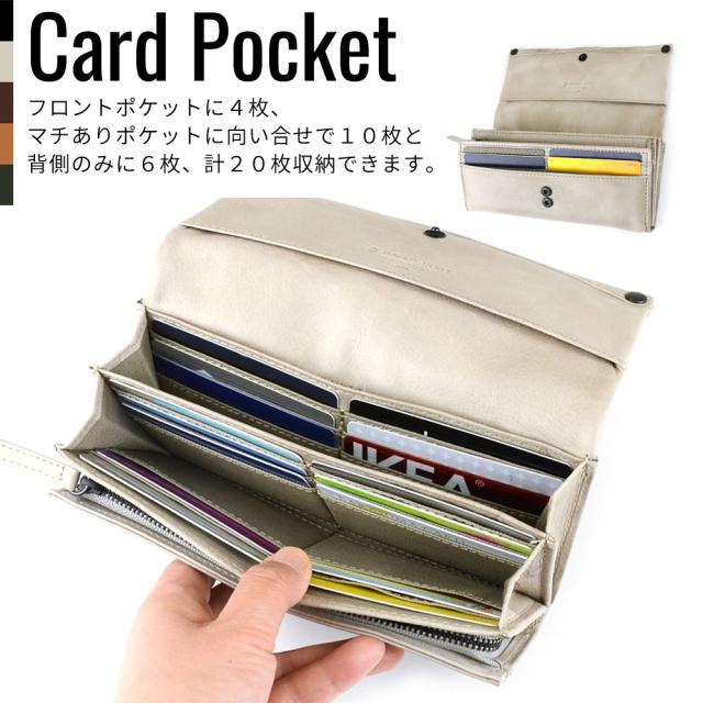 フラップ長財布 メンズ 本革 カード20枚収納 ワックスレザー BAGGY PORT バギーポート HRD331 大容量 カードがたくさん入る フルクローム_10