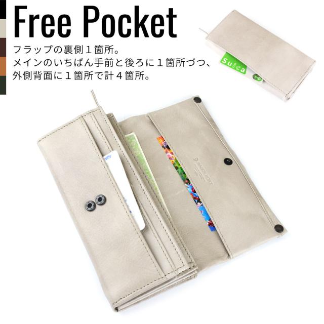 フラップ長財布 メンズ 本革 カード20枚収納 ワックスレザー BAGGY PORT バギーポート HRD331 大容量 カードがたくさん入る フルクローム_12