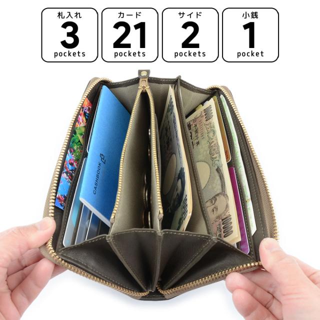 長財布 ラウンドファスナー ヤヌスカーフ メンズ 大容量 KZKM100 BAGGY