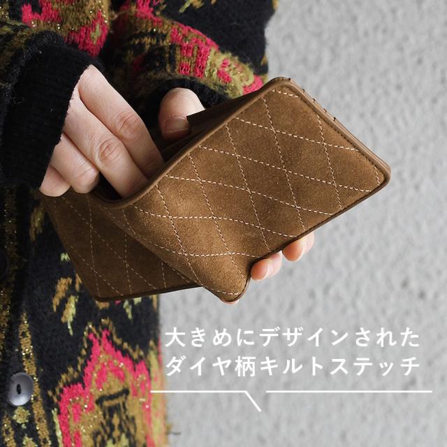 二つ折り紙入れ ヤヌスカーフ メンズ KZKM102 BAGGY PORT 銀付き添い人スエードクロス 金剛石キルティング ボックス席型御釣り入れ 貨物輸送無料 バギーポート KOI コーアイ 本革 カーフスエード 差し上げ物 差し上げ物