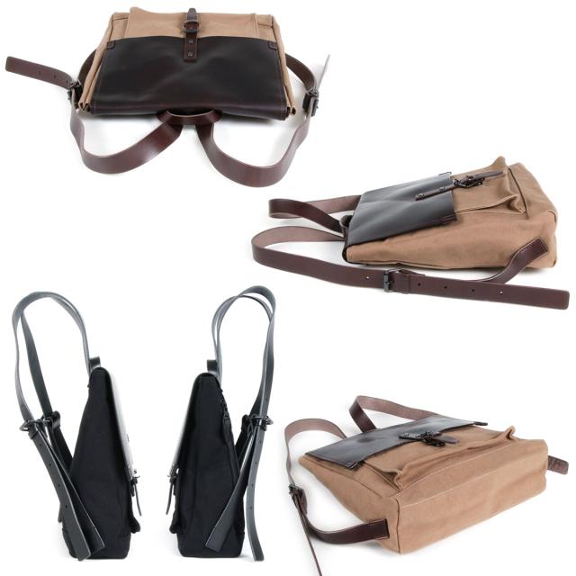 リュックサック メンズ A4サイズ対応 国産6号パラフィン帆布 オイルバケッタレザー BAGGY PORT バギーポート デイパック スクエア 本革 日本製 角底 レディース 男性用 紳士用 男女兼用 ユニセックス 送料無料の通販は