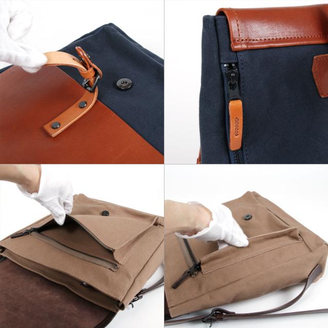 リュックサック メンズ A4サイズ対応 国産6号パラフィン帆布 オイルバケッタレザー BAGGY PORT バギーポート デイパック スクエア 本革 日本製 角底 レディース 男性用 紳士用 男女兼用 ユニセックス 送料無料の通販は